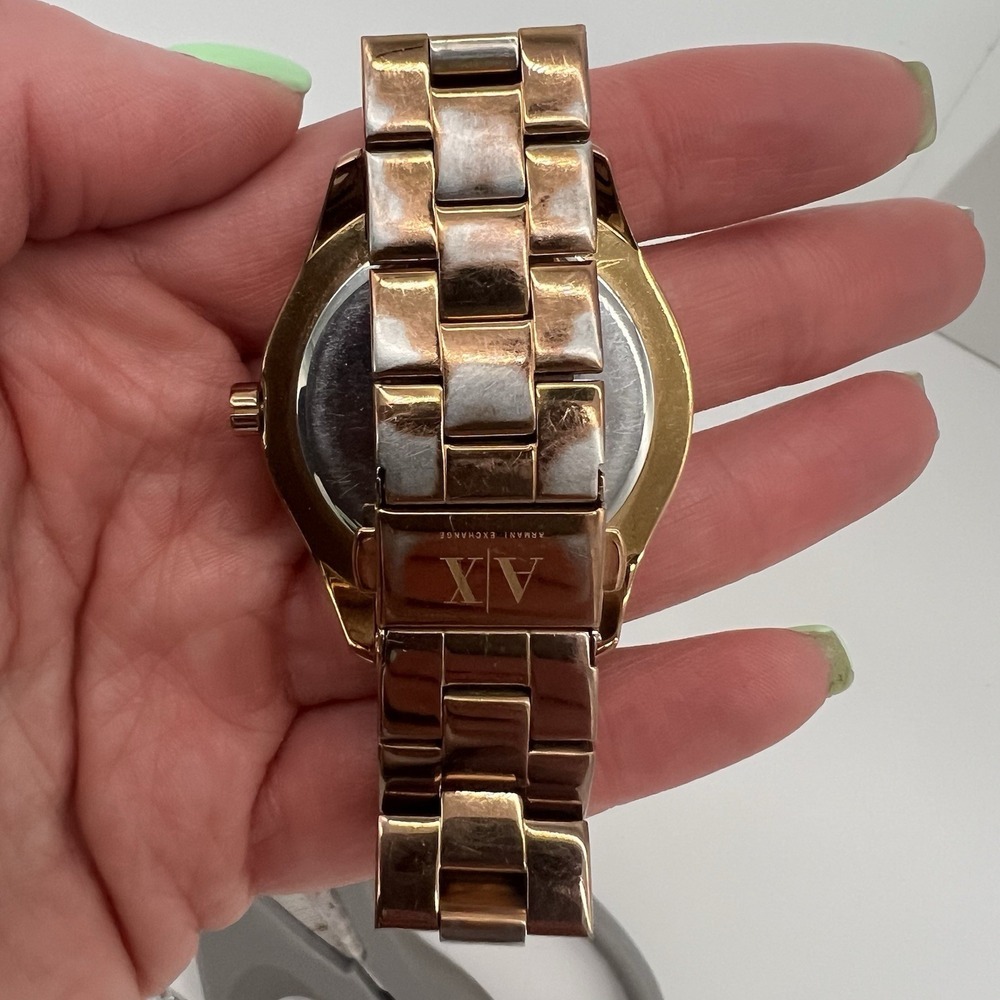 Armani Exchange AX5153 Rose Gold Crystal Dial Watch – New Battery‎ – Working - Picture 2 of 7